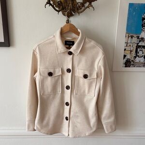 Ookie & Lala Beige Utility Jacket with Button Accents